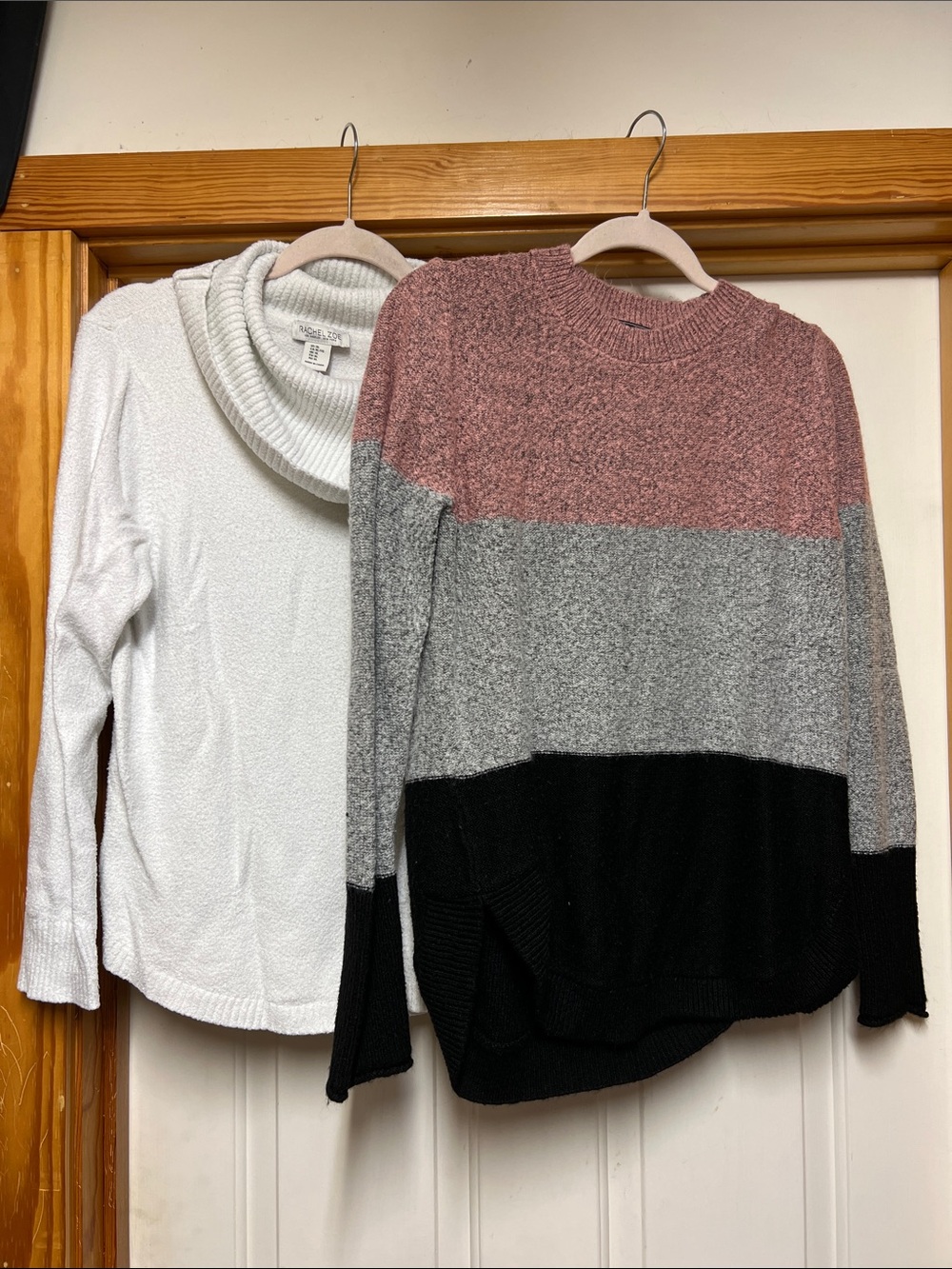 Rachel Zoe Rose, Gray & Black Colorblock Turtleneck Sweater